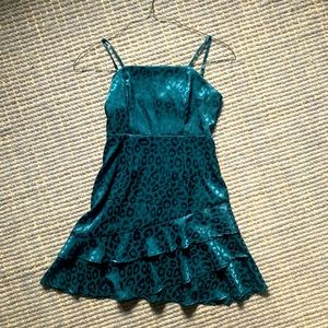 Satin Leopard Print HOCO Dress Altard State